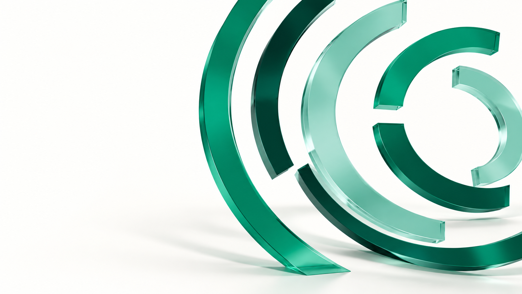 Sculptural emerald and mint open rings inspired by Dittman’s identity